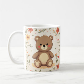 a cup designed with a cute bear