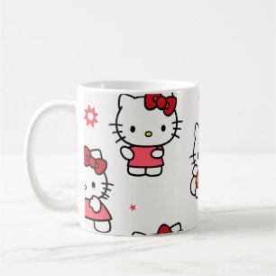a cup designed with a cute kitty
