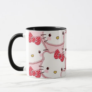 a cup designed with a cute kitty