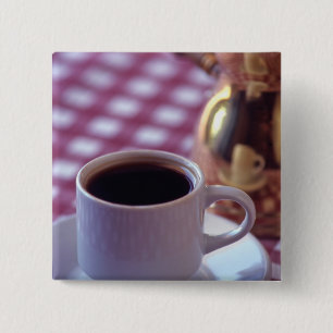 A cup of Arabic Coffee. Syria. The Middle 2 Inch Square Button