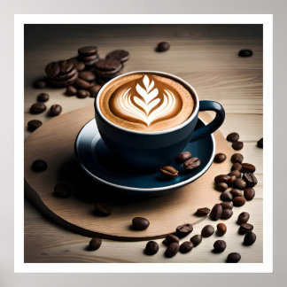 A Cup of Caffe Latte For Coffee Lover Poster