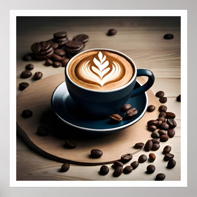 A Cup of Caffe Latte For Coffee Lover Poster (Front)