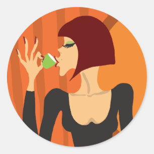 a cup of coffee classic round sticker