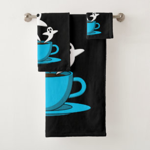 A Cup of Ghost Smoking Coffee Bath Towel Set