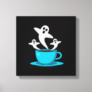 A Cup of Ghost Smoking Coffee Canvas Print