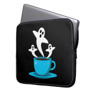 A Cup of Ghost Smoking Coffee Laptop Sleeve