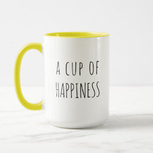 "A cup of happiness", modern typography mug