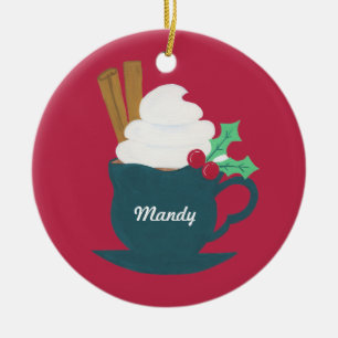 A Cup of Let It Snow Ceramic Ornament