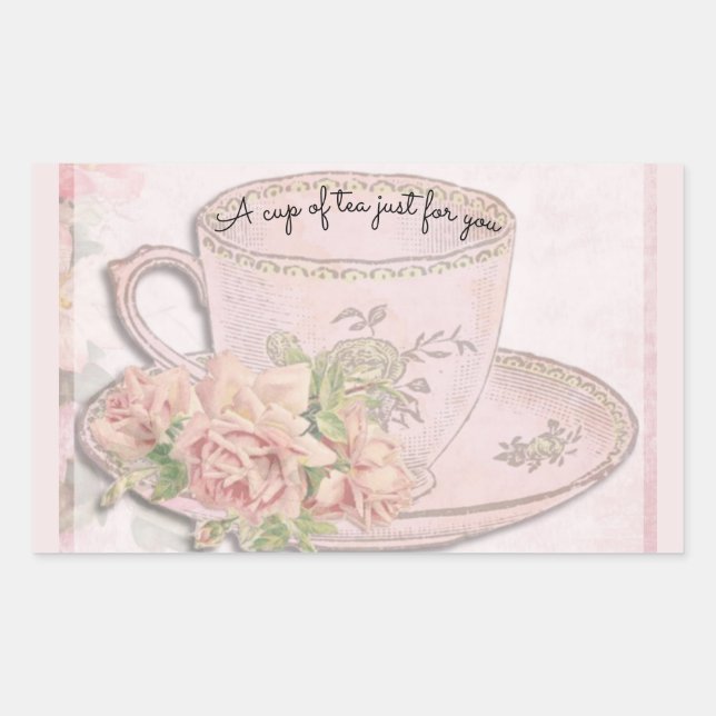 A Cup of Tea for Mother's Day Pink Sticker (Front)
