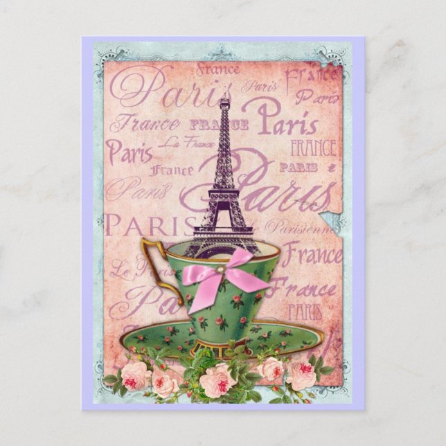 A Cup of Tour Eiffel Postcard (Front)