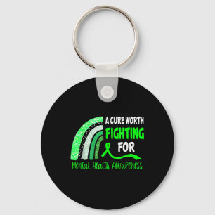 A Cure Worth Fighting For Mental Health Awareness Keychain