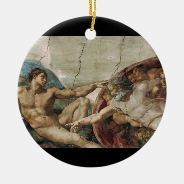 A curious god. ceramic ornament (Front)