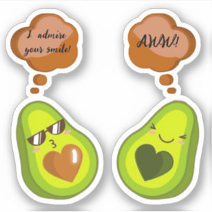 A CUSTOM CUTE AVOCADO STICKERS