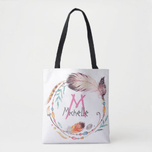 A Customisable Monogrammed Boho Tote Bag