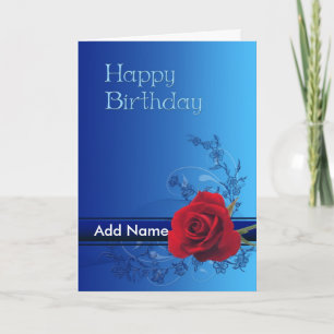 A customizable floral birthday card