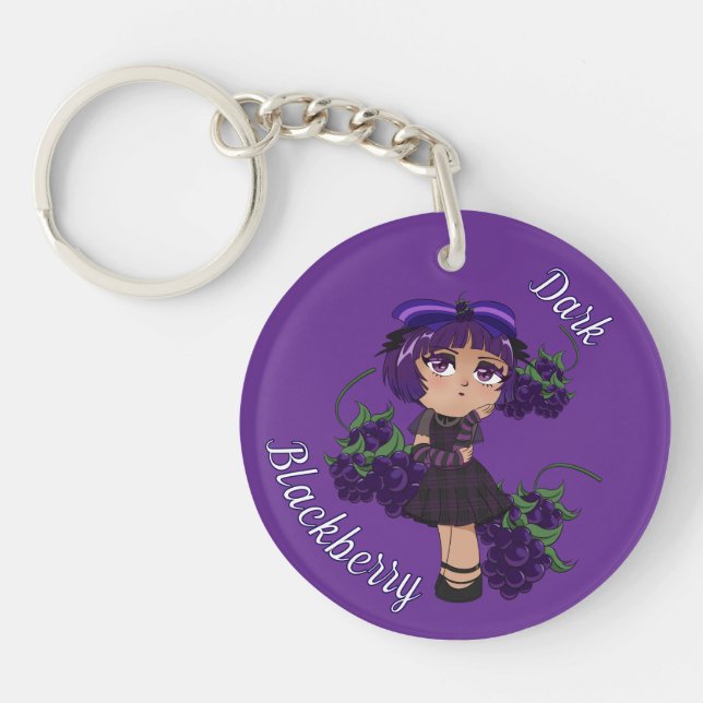 A Customized Key Chain with Cute Blackberry Chibi (Front)