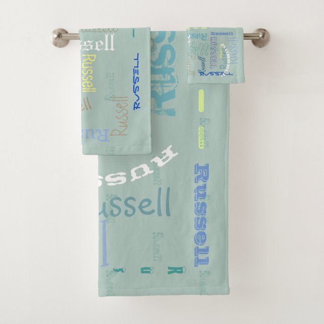 A customized name towel set-perfect for camp: (Insitu)