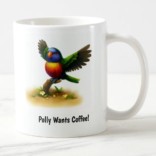 A Cute 3D Painted Ornate Lorikeet Coffee Mug