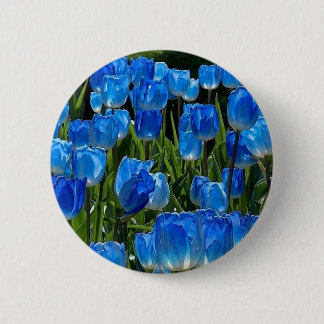 A cute and elegant blue flower brooch 2 inch round button