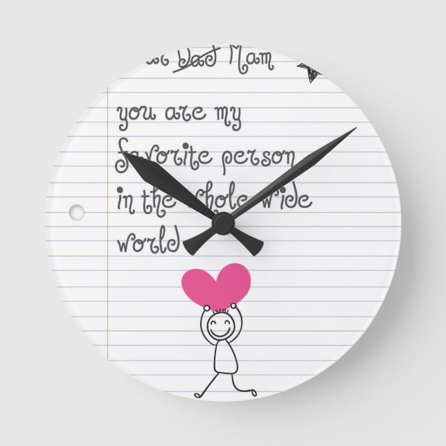 A cute and quirky doodle for mums. round clock (Front)