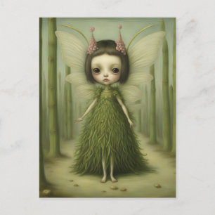 A cute asparagus fairy fantasy postcard