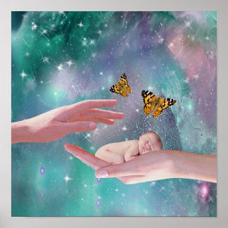 A cute baby boy in hand fantasy poster