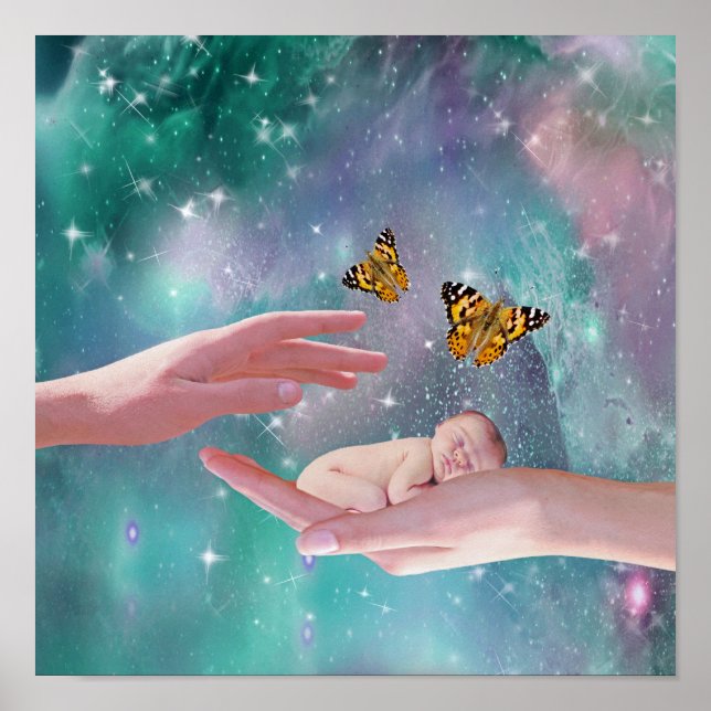A cute baby boy in hand fantasy poster (Front)