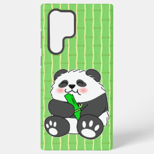A Cute Baby Panda Eating Bamboo Stalk Samsung Galaxy Case