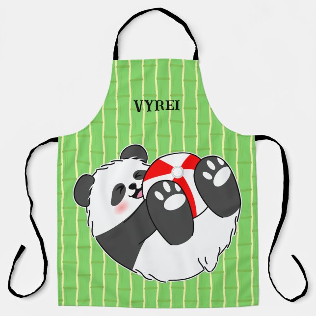 A Cute Baby Panda Playing with a Ball Apron (Front)