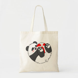 A Cute Baby Panda Playing with a Ball Tote Bag