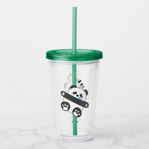 A Cute Baby Panda Sleeping Peacefully Acrylic Tumbler