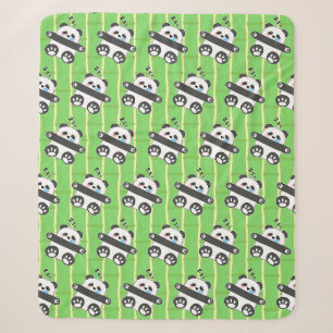 A Cute Baby Panda Sleeping Peacefully Sherpa Blanket