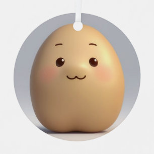 A Cute Baby Potato Metal Ornament