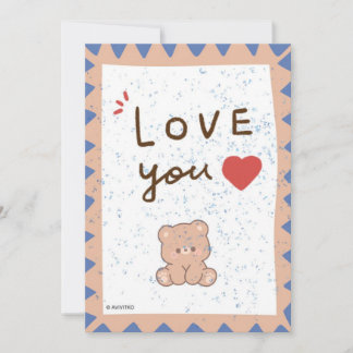 A cute bear love you card for a loved one.