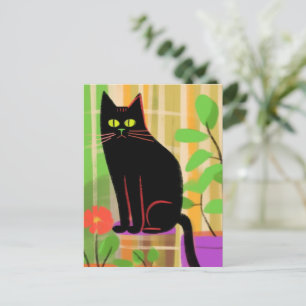 A Cute Black Cat Postcard