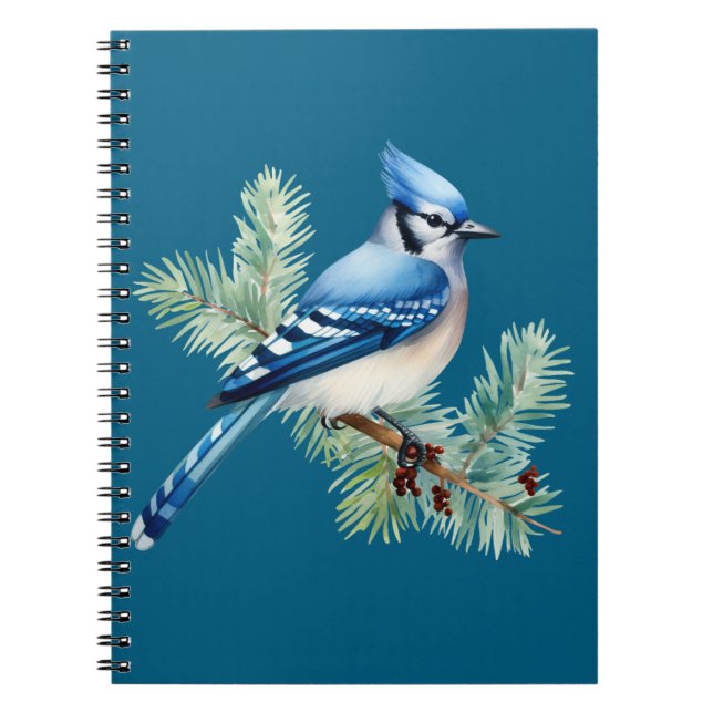 A Cute Blue Jay  Notebook (Front)