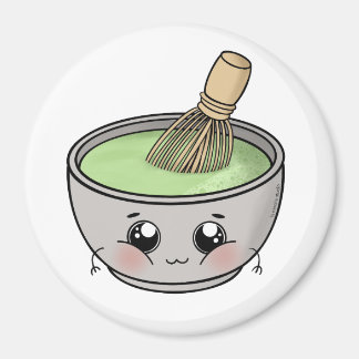 A cute bowl of matcha tea - Kawaii Magnet