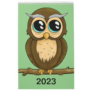 A cute calendar filled with happy characters