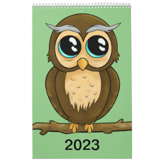 A cute calendar filled with happy characters