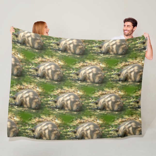 A Cute Capybara Dreams in the Summer Sun Fleece Blanket (In Situ)
