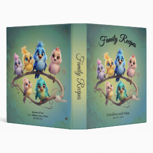 A cute cartoon bird parade in vibrant colours. binder