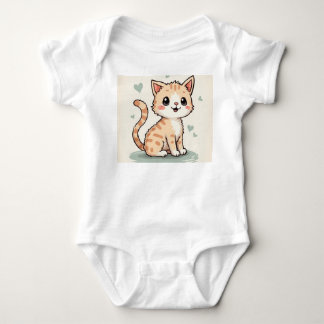 a cute cat baby bodysuit