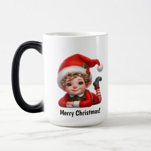 A Cute Christmas Elf Mug With Custom Text