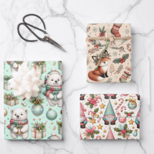 A cute Christmas themed wrapping paper
