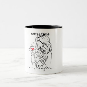   A cute Coffee time Two-Tone Coffee Mug