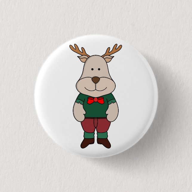 A cute deer 1 inch round button (Front)