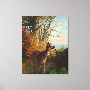 A Cute Deer In The Forest Canvas Print