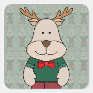 A cute deer square sticker