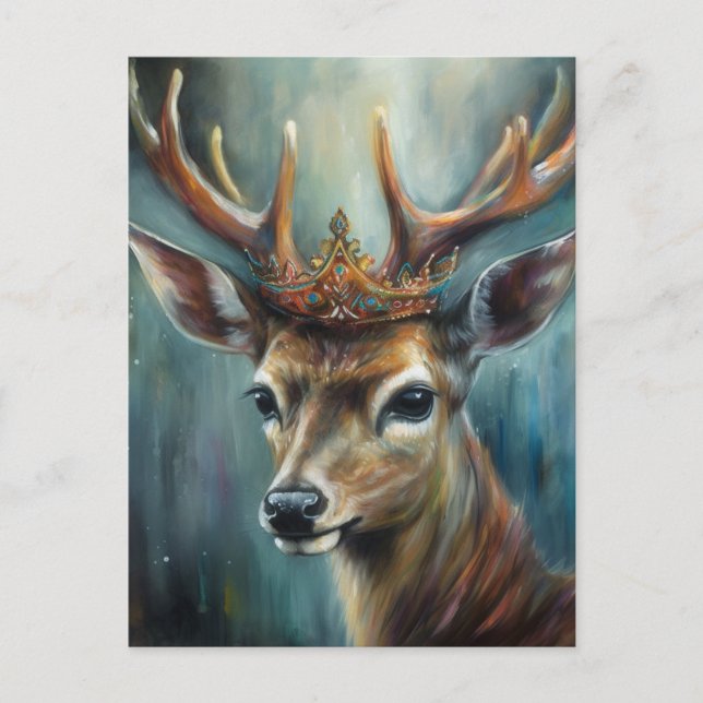A Cute Deer with a crown Postcard (Front)