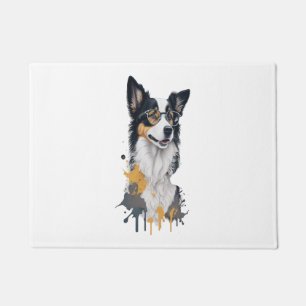 A cute dog Border Collie Doormat
